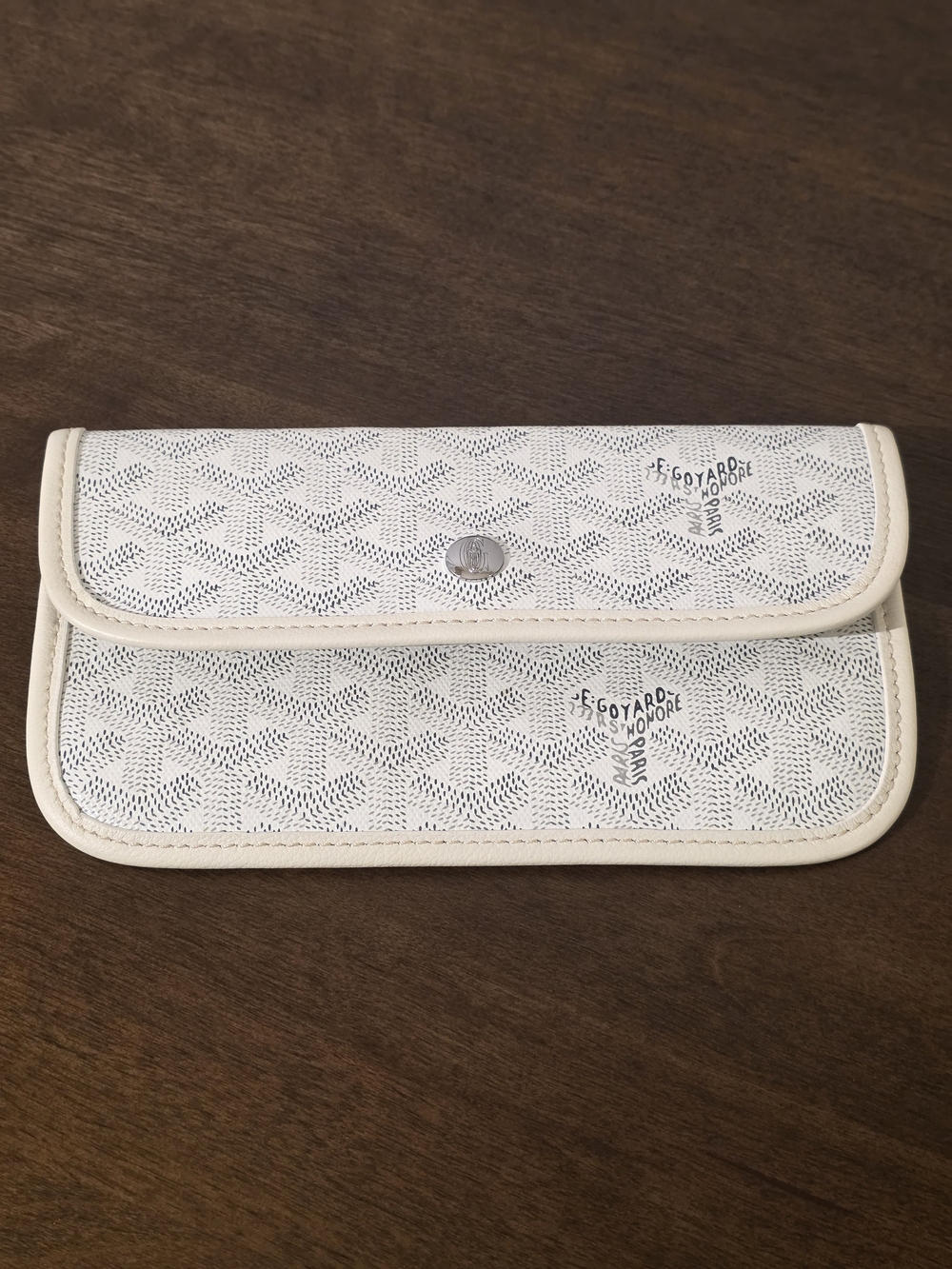 Goyard St Louis White Coated Canvas Fold-Over Goyardine Wallet "Rare!!!"